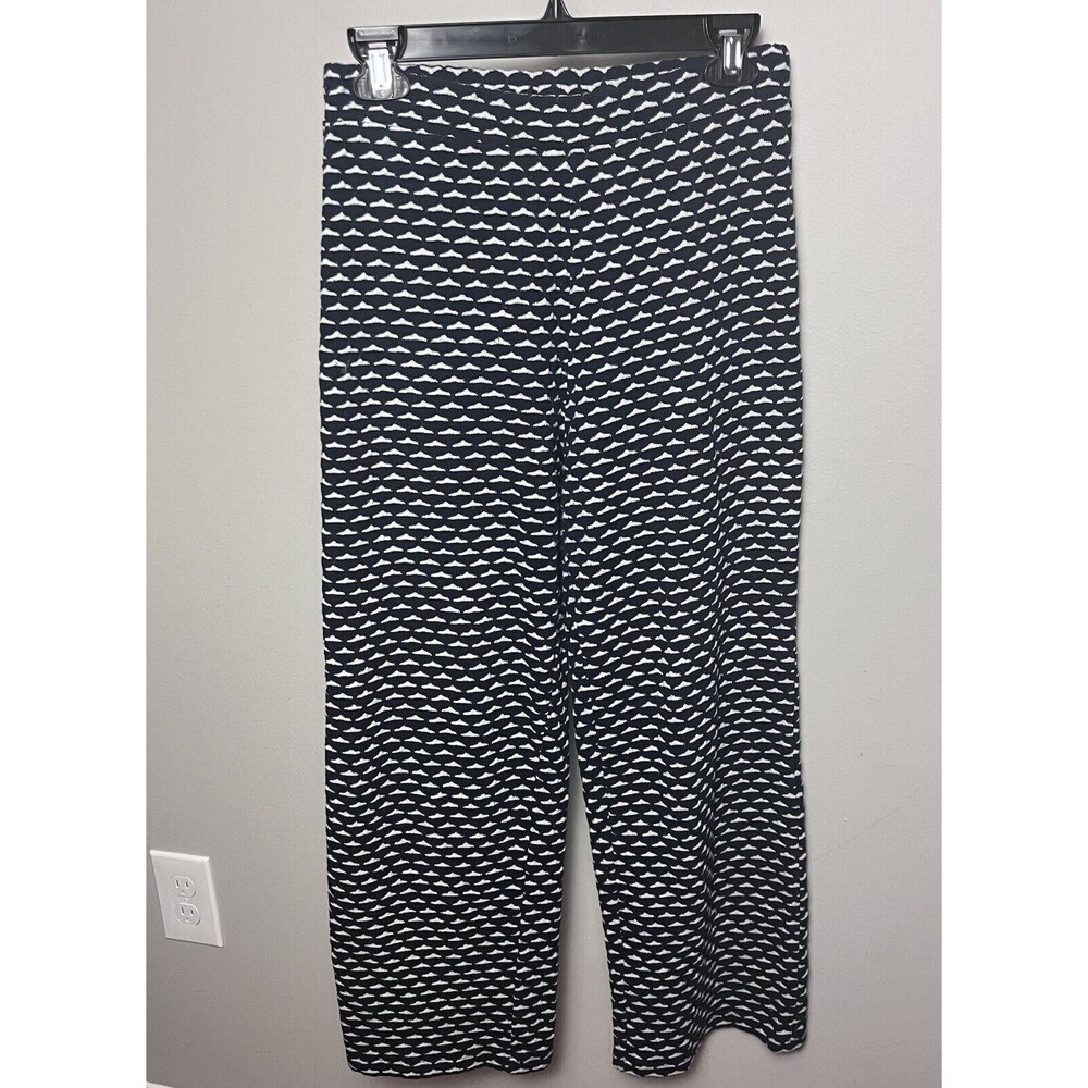 Zara Texturized  Jacquard Pant Womens Medium Cropped Relaxed Fit